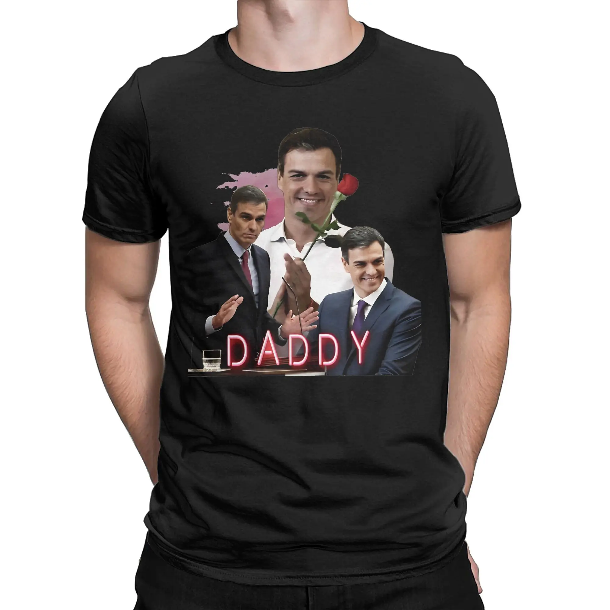 Pedro Sanchez Daddy Sanche Dog Sanxe T-Shirts Men Spain PSOE Amazing 100% Cotton Tees O Neck Short Sleeve T Shirts merchandise