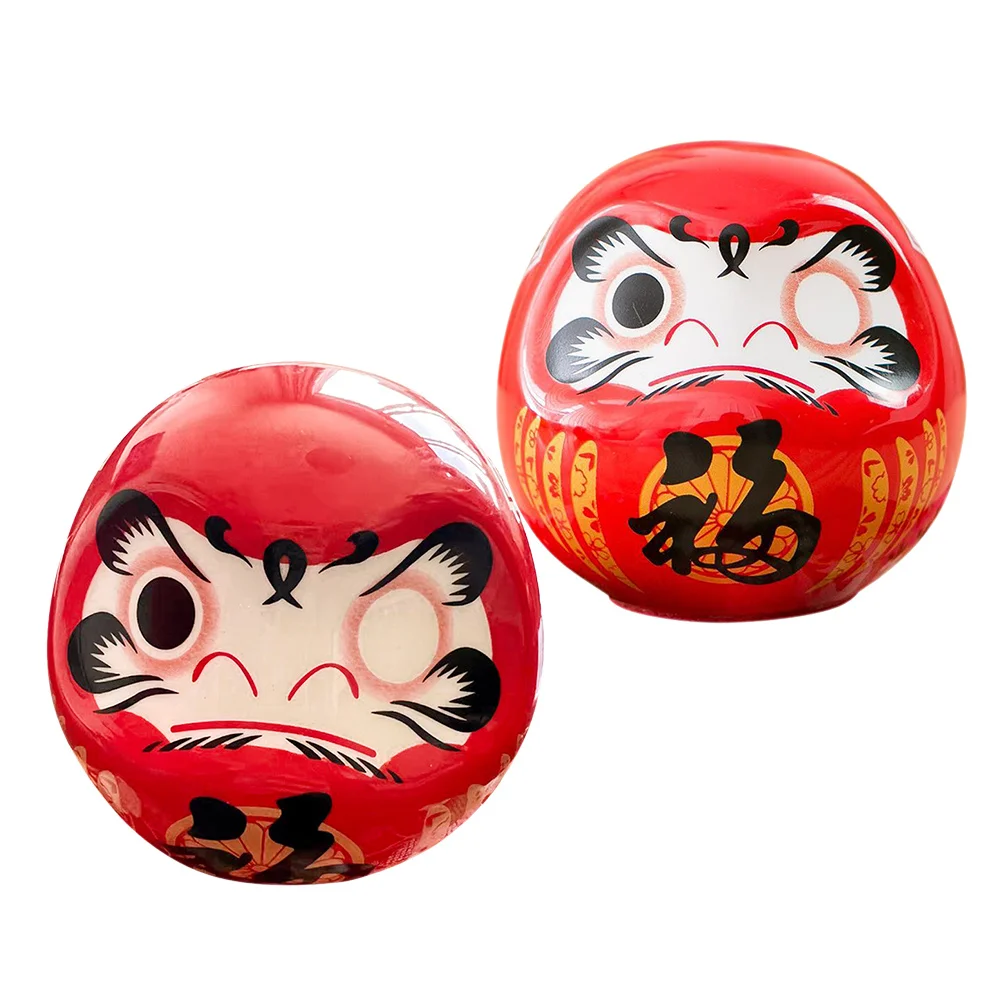 

2Pcs Small Ceramic Japanese Statue Ideal for Home Decor Office Desk Sushi Restaurant Entrance Lucky Gift Ornament