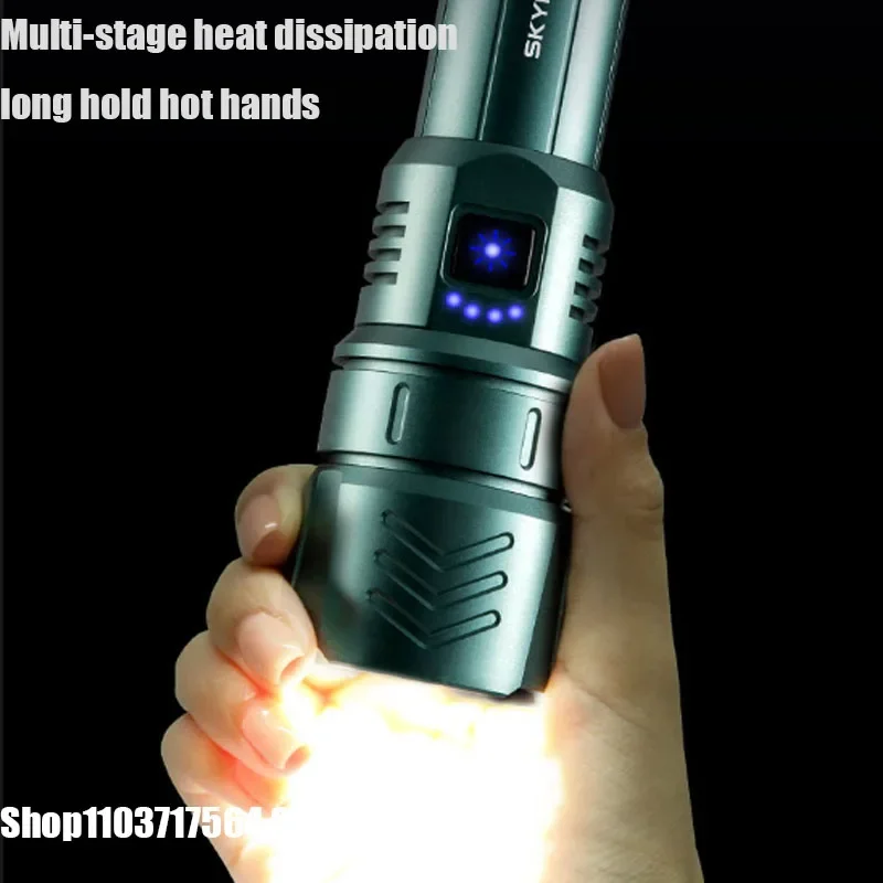 ultra bright outdoor flashlight strong light charging durable small mini portable white laser lumen led light