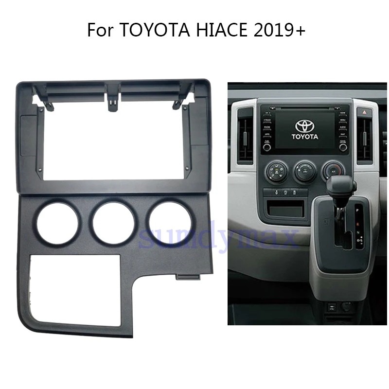 10.1 inch android Car Radio Fascia Frame with power cable for Toyota hiace 2019 2020 2021Car panel Dash Mount Kit