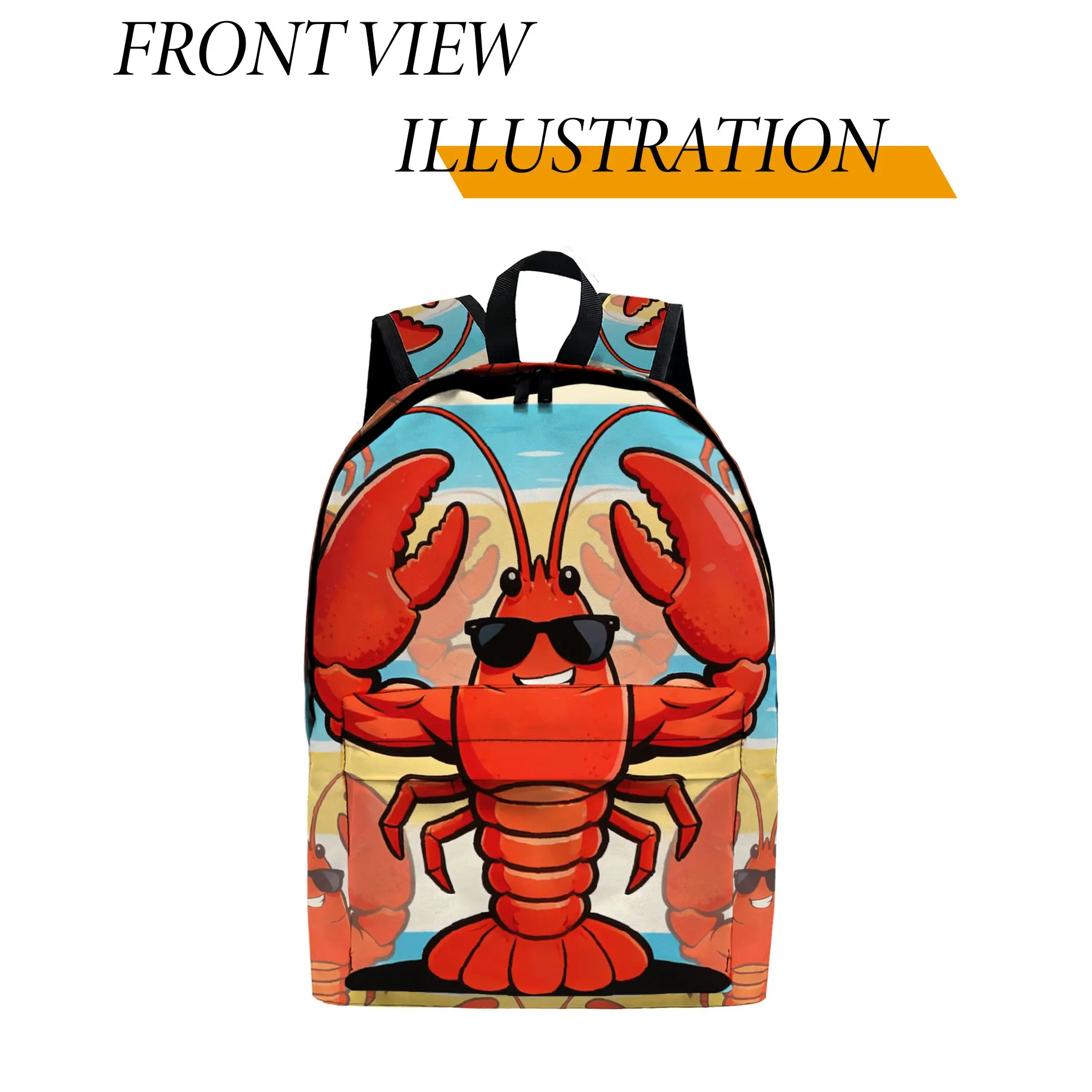 

1pc Handsome big lobster Backpack, Fashionable and Simple, Unisex, Large Capacity, High-Quality Gift