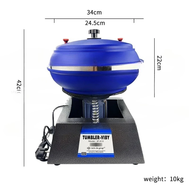 

12 Inch Vibrating Polishing Machine to Clean Surface Stains Tumbling Grinder Machine for Diy Jewelry Remove Impurities Tool