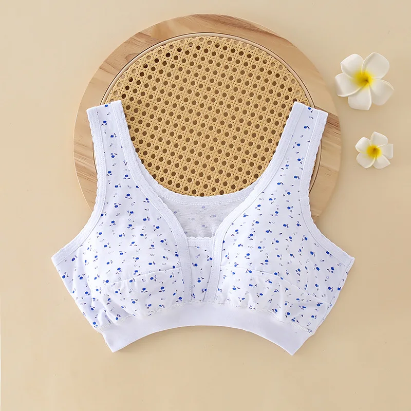 Senior Women Plus Size Bra Vest Loose Thin 100% Cotton Undergarment Oversized Comfortable Wireless Brassiere for Elderly Ladies image 3