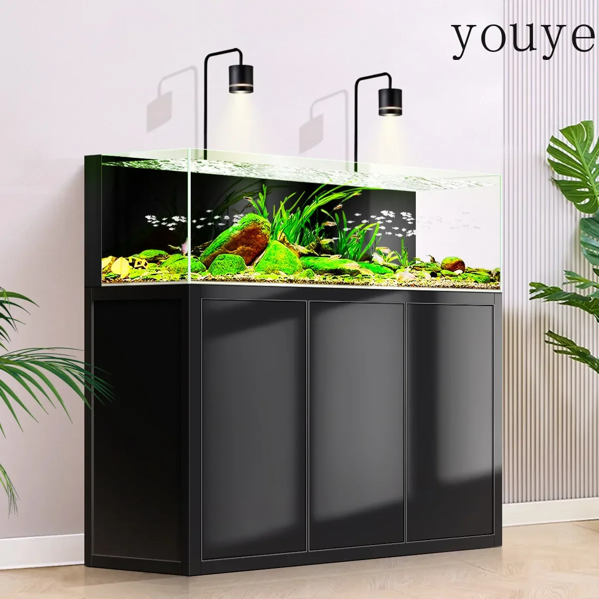 

Back Filter Fish Tank Landscaping Stream Tank With Shoe Cabinet Integrated Living Room Large Ecological Water Tank X32