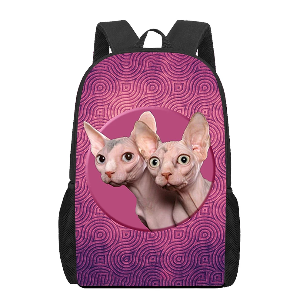 

Hairless cool cat 3D Print School Bag Set for Teenager Girls Primary Kids Backpack Book Bags Children Bookbag Satchel