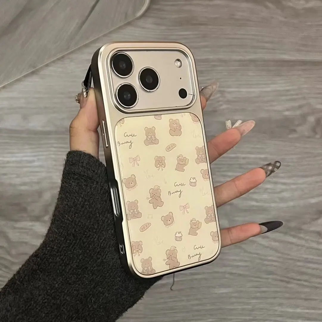 

Трендовый корейский стиль INS Bread Bear, индивидуальный чехол-капельница с клеем для телефона для iPhone 17 Pro max 16 15 14 Pro Max, задняя крышка с защитой от падения