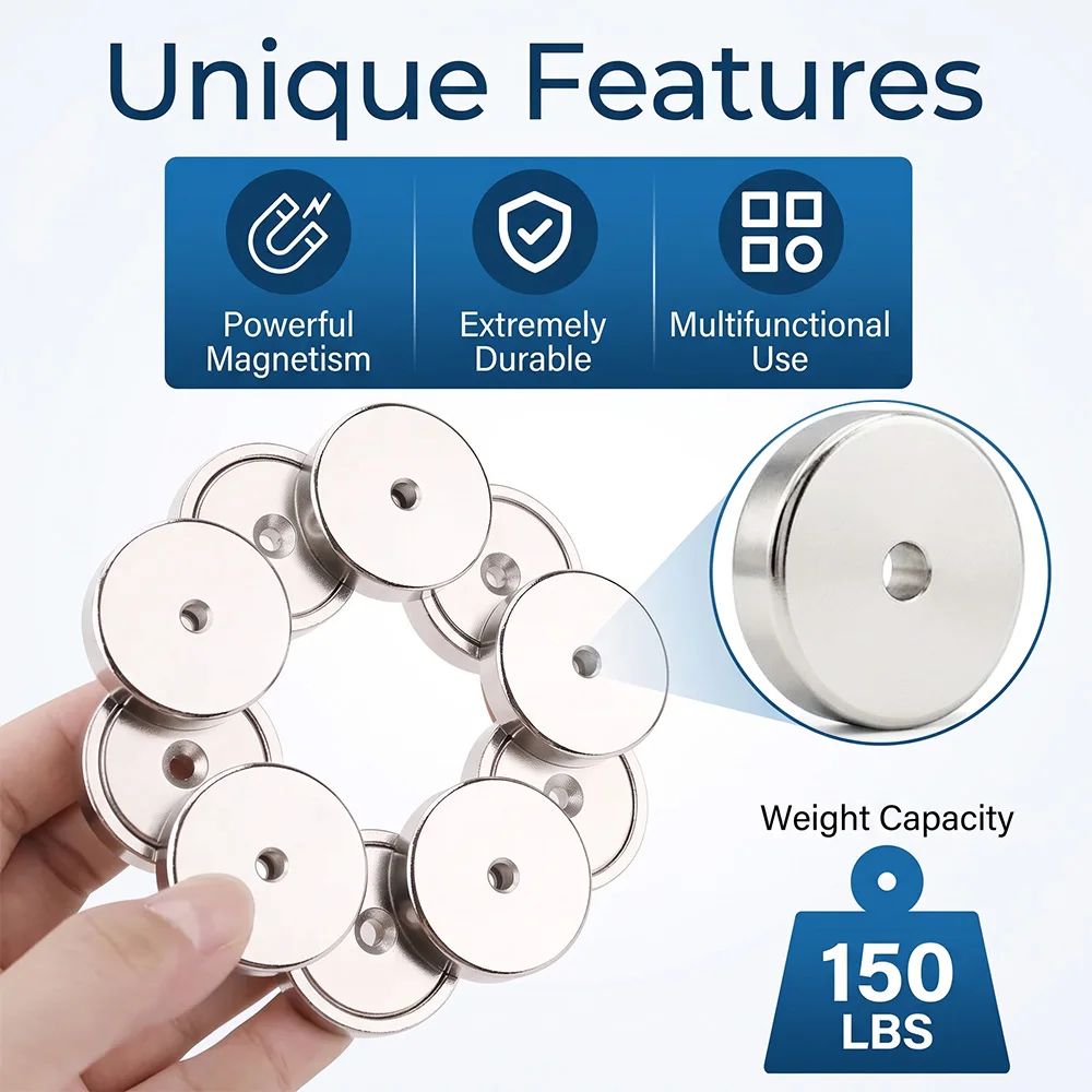Strong Neodymium Countersunk Hole Pot Magnets Disc Permanent Rare Earth Magnets for Tool Room Office Craft and Science Projects