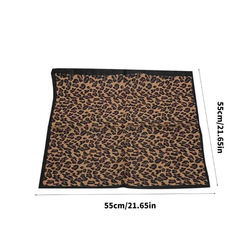 Bohemian Vintage Leopard Print Unisex Cotton Square Scarf Outdoor Cycling