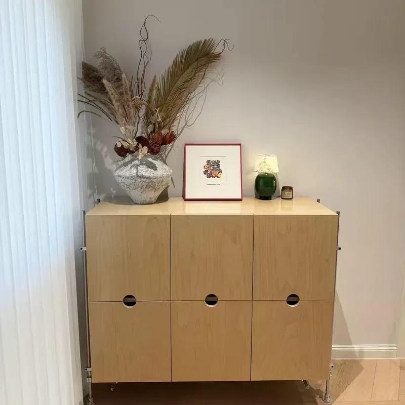 Ocean Plate Aluminum Profile Dining Side Cabinet Industrial Style Bucket Cabinet Birch Living Room Wall Mounted Bedside