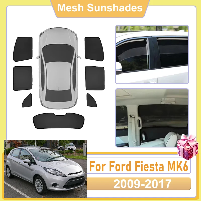 

For Ford Fiesta MK6 Accessories Mark VI B299 MK7 5-door Hatchback 2009-2017 Car Window Mesh Sun Shades Covers Sun Baffle Parasol