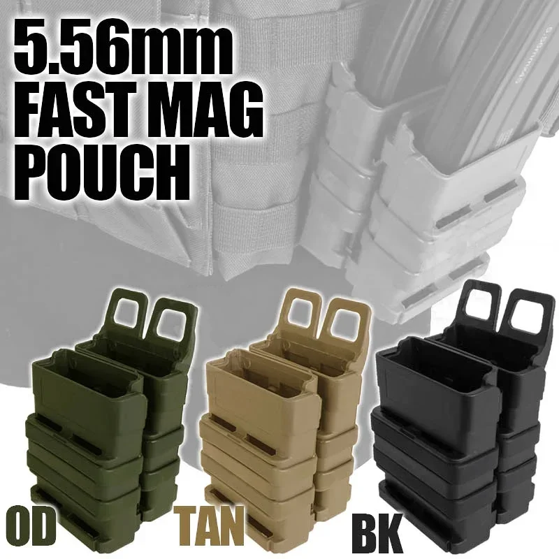 Tactical 5.56 M4 M16 FastMag Magazine Pouch Clip Waist Holder Airsoft Hunting AK AR Fast Mag Holster Vest Pouches