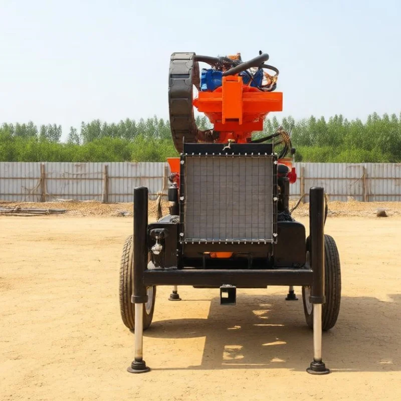Customized Wheeled Portable Rotary Hydraulic Diesel 200M Premium Quality Smooth Movement Drilling Water Well Drilling Rig