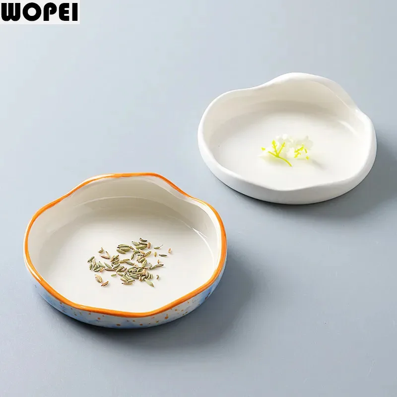 Irregular Porcelain Plate Creative Snack Dessert Plate Sushi Plate Pasta Plates Decorative Plates Molecular Cuisine Tableware