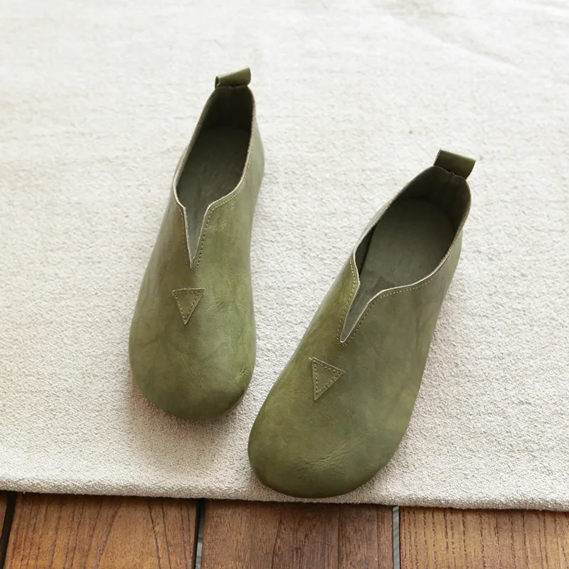 

Artistic Low Cut Soft Bottom Women's Slip-On Shoes Handmade Fairy Tale Style Fashionable Casual round Toe Flat Heel Shoes