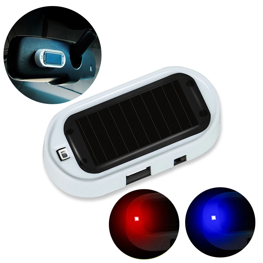 LED Solar Powered Security Light Alarm Car Wireless Warning Anti-Theft Caution Lamp Flashing Car Lights Auto Accessories