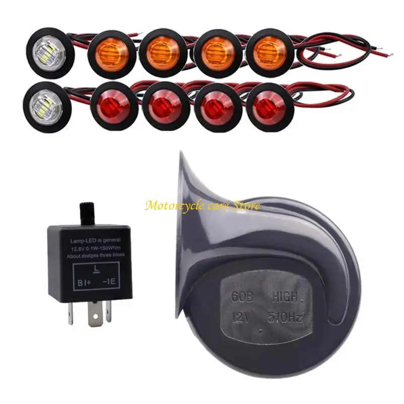 

U75F Universal Turn with Horn Reverse Hazard Light Flasher RelayFuse Wire Suitable for UTV ATV Golf SXS Waterproof