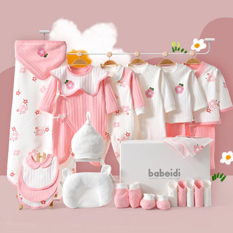 22/23/26 Pieces Newborn Clothes Baby Gift Pure Cotton Baby Set 0-6 Months Spring Summer Kids Clothes Suit Unisex Without Box