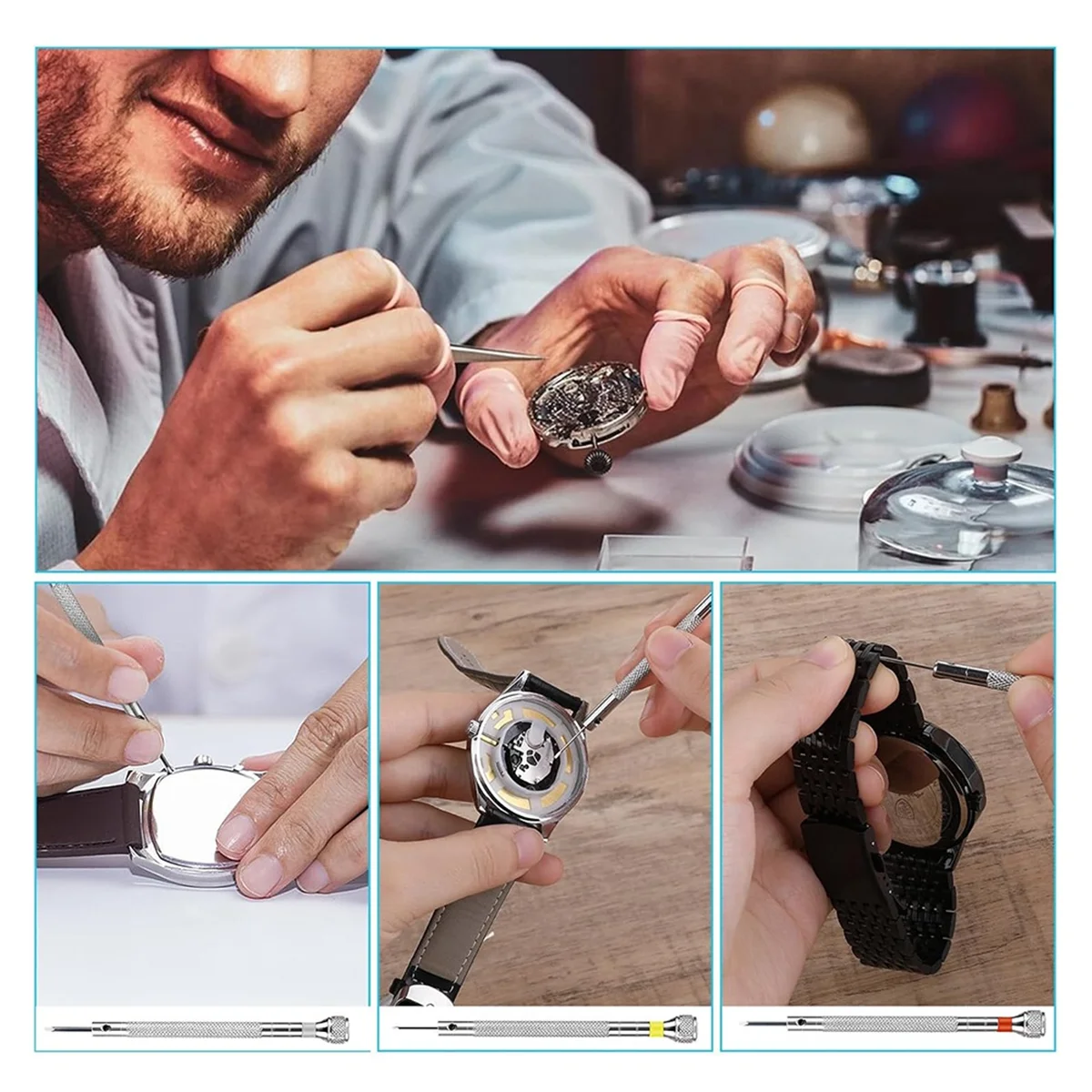 T61C_Watchmaker مفك براغي دقيق 0.8-1.4 ملم مع ملقط