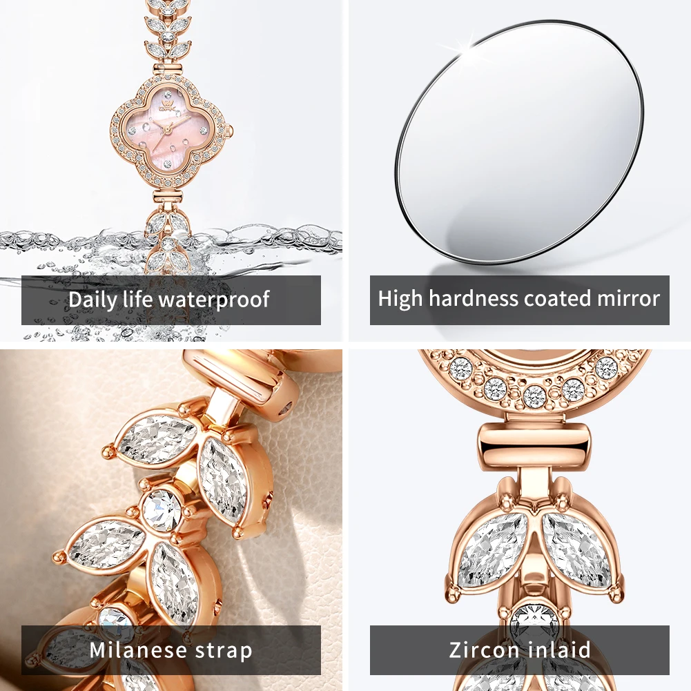 OPK 6049, женские кварцевые часы с цветочным циферблатом в стиле браслета