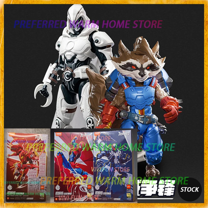 Em Estoque: Bonecos Articulados Originais Marvel Rivals CHAMPION CLASS Rocket Raccoon, Moon Knight, Peni Parker e SP//dr