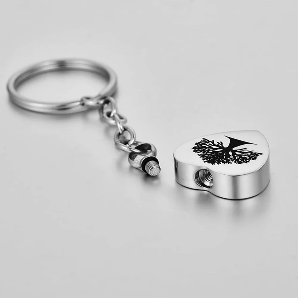 شجرة الحياة الفولاذ المقاوم للصدأ تذكارية تذكار سلسلة المفاتيح ل رماد الحرق خاتم رئيسية يمكن تخصيصها #4