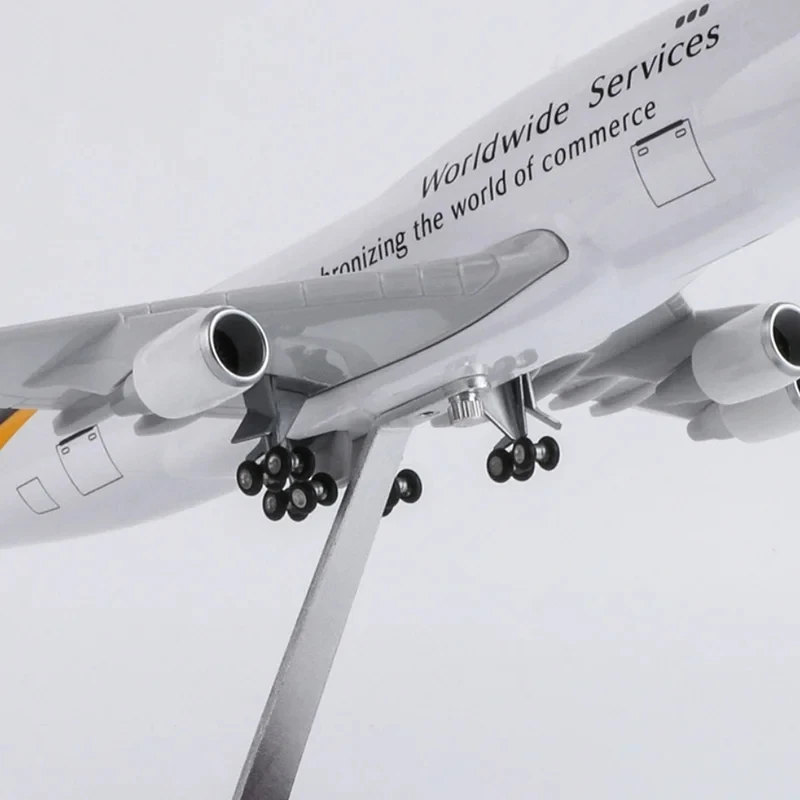 UPS B747 Diecast Resin Airplane Model Toy 47CM with Stand base Desktop 747 Model Plane Display Building Model Aviation Enthusias