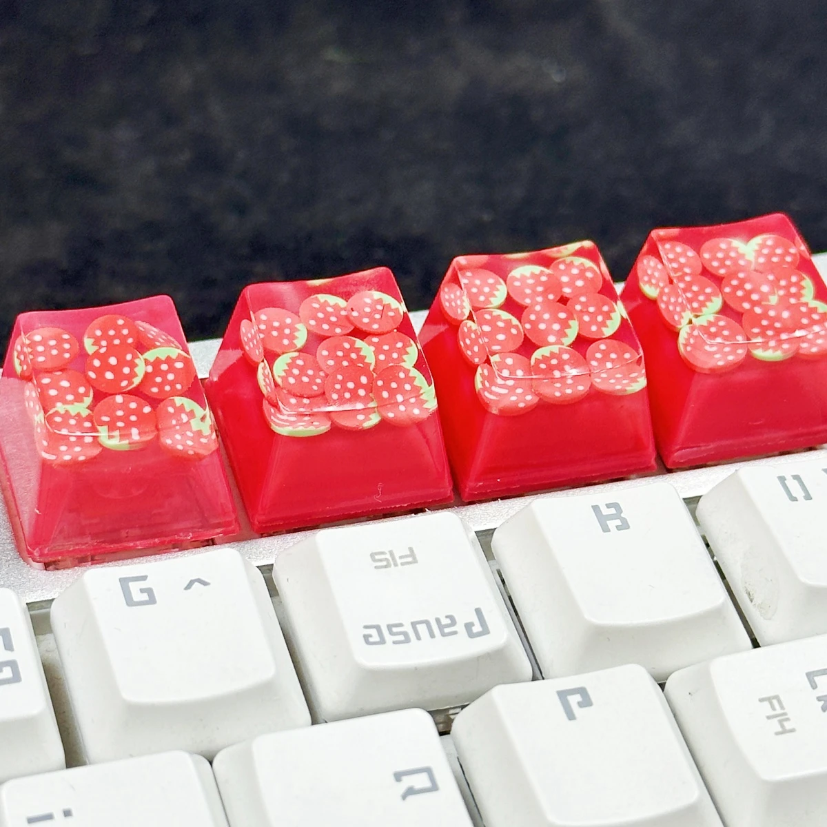 4PCS/SET Cute Fruit Series Keycaps Suitable For Mechanical Keyboard Keycap Accessories