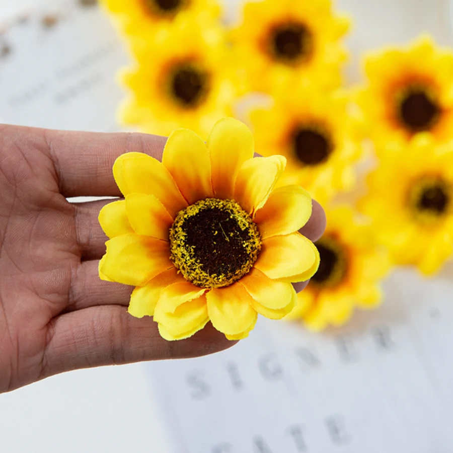 Künstliche Sonnenblume aus Seide, Heimdekoration, Festival, Kreativität, Outdoor, Garten, Kranz, Blume, Hochzeit, Party, Zubehör – Detail 6
