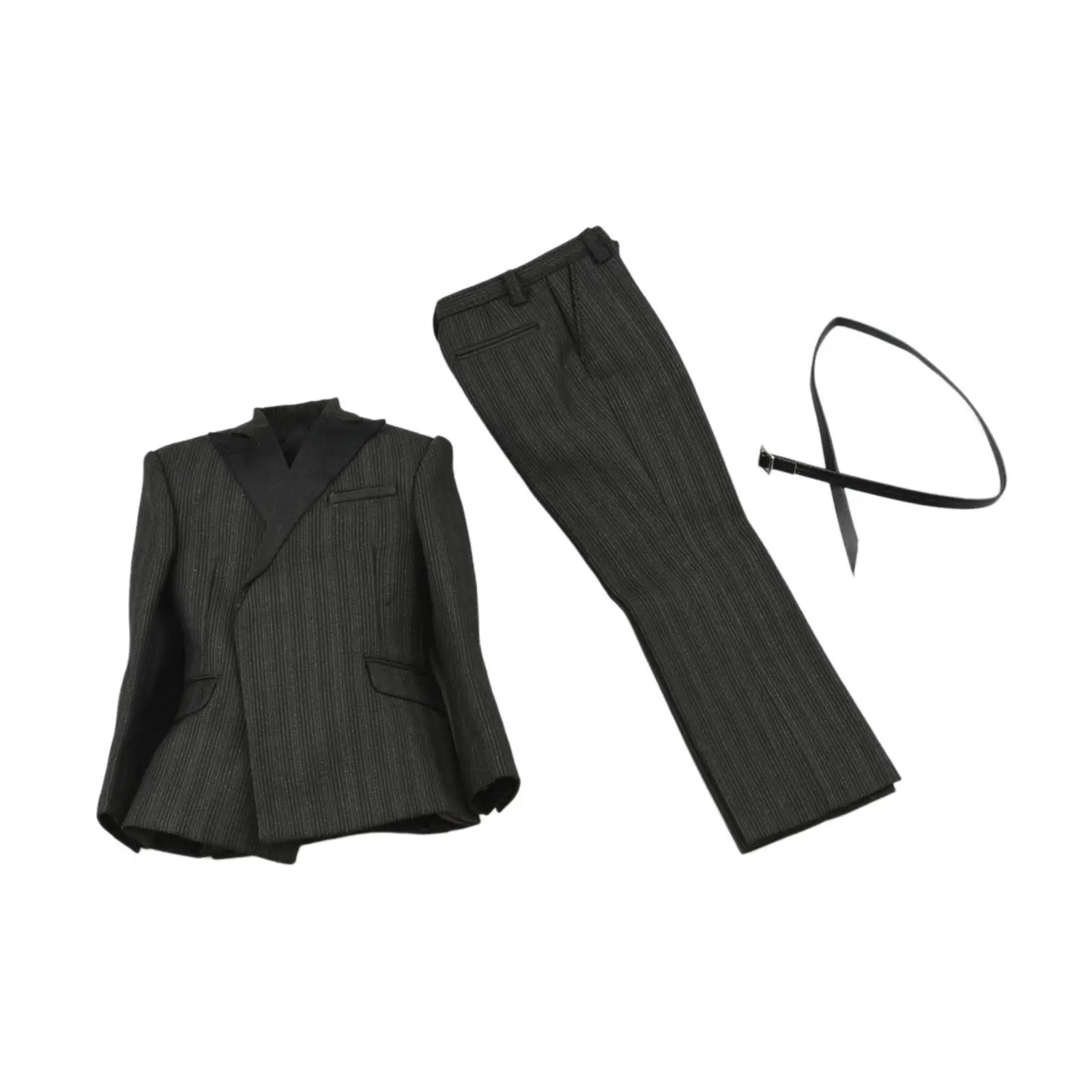 1/6 Male Figure Clothes Suit Jacket Pants Belt Fashionable Male Figure Outfit