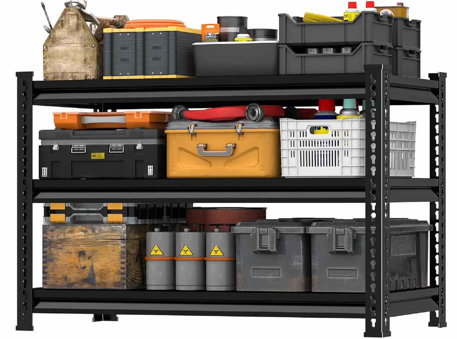 

40in W 1350Lbs Steel Metal Garage Shelving Rack Adjustable 3 Tier 40x16x36in Black, Customized