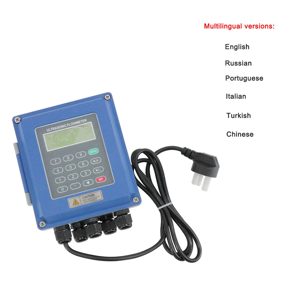 TUF-2000B Water Flow Meter Transducer TS-2/TM-1-HT Sensor Liquid Ultrasonic Flowmeter (Multilingual:English Russian Portuguese)