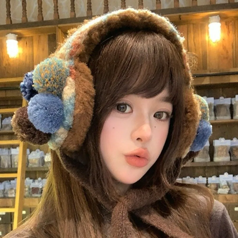 New Tie Strap Earmuffs Maillard Style Retro Style Winter Ear Warmers Warm Winter Protection Earmuffs Winter Cycling