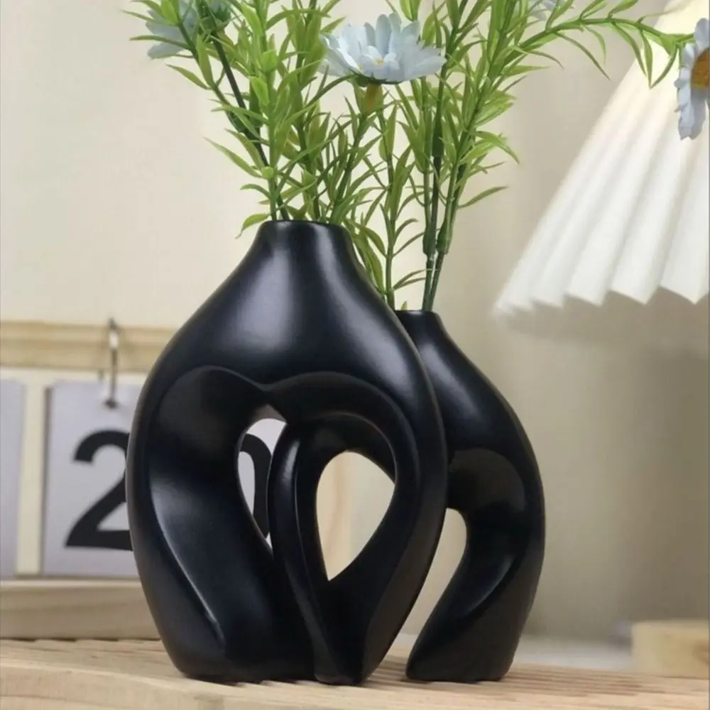 

Flower Arrangement Bottle Resin Heart Vase Modern Creative Hydroponic Flower Holder Removable Exquisite Flower Pot Hotel