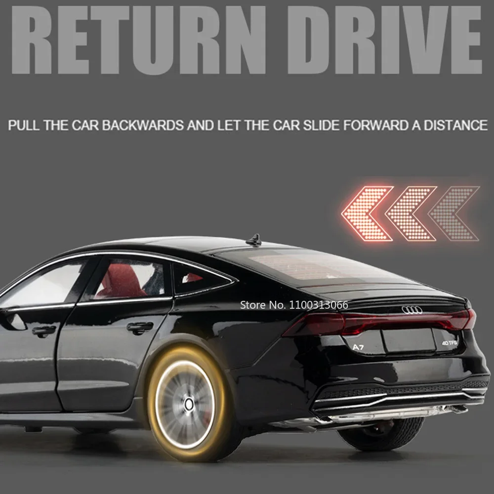 1:24 escala liga a7 a8 carros modelo brinquedos roda puxar para trás modelos de carro com som leve coleções de veículos brinquedo para presentes do namorado