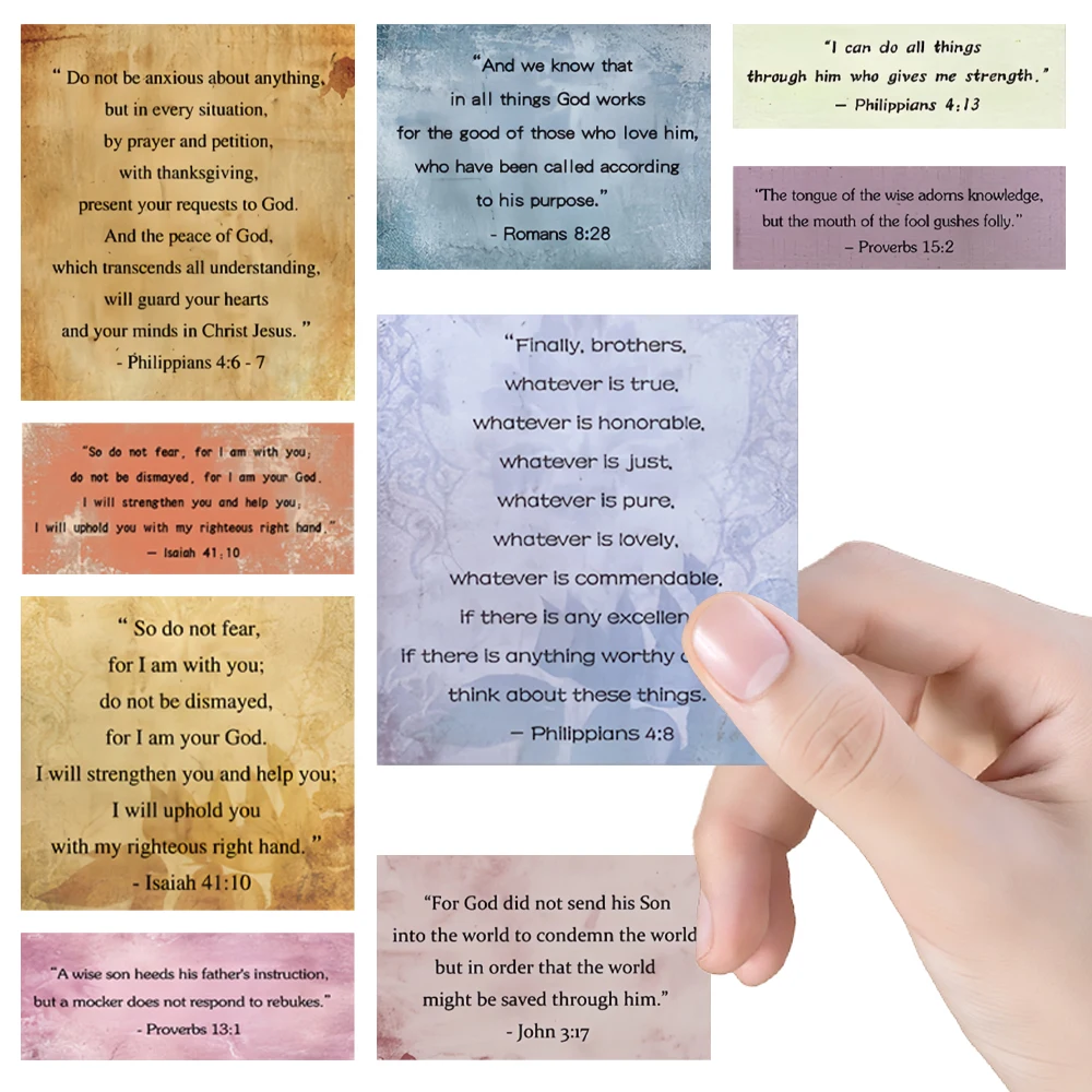 

50PCS Inspirational Vintage Stickers Famous Quotes and Bible Verses Waterproof Decals for Laptop and Notebook