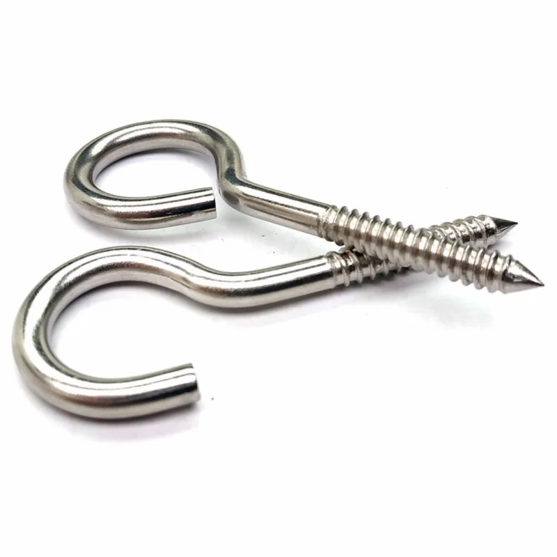 Tornillo de gancho de ojo de acero inoxidable 304, tornillo de ojo de retraso autorroscante, gancho de tornillo de ojo
