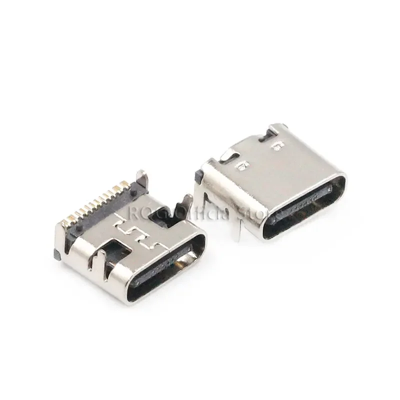 10PCS SMT USB 3.1 Type-C 16pin female connector For Mobile Phone Charging port Charging Socket Tow feet plug