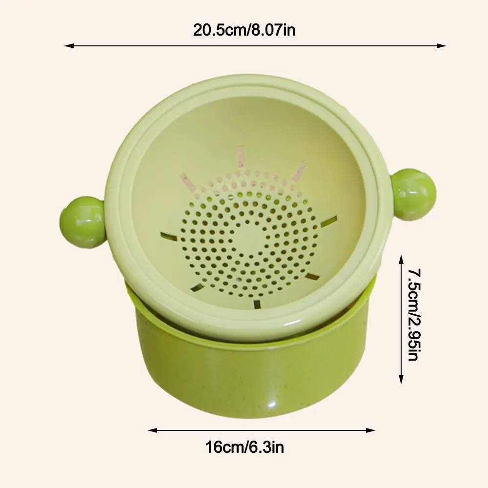 Dopamine Double Layer Drain Basket Stackable Space-saving Fruit Storage Basket Large Capacity Double Ball