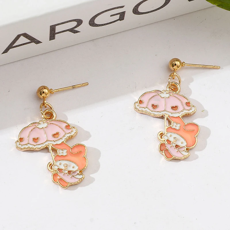 

Sanrio Kawaii Anime My Melody Originality Alloy Earrings Cute Sweet Cartoon Eardrop Ornaments Lovely Accessories Gifts for Girls