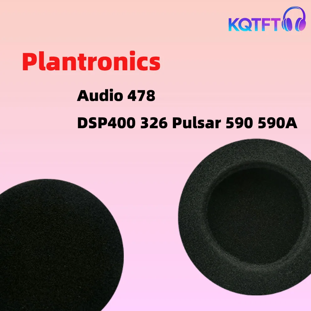 Almohadillas de Repuesto de Esponja para Auriculares Plantronics Audio 478 DSP400 326 Pulsar 590 590A, Piezas de Repuesto, Cojín de Espuma, Orejeras