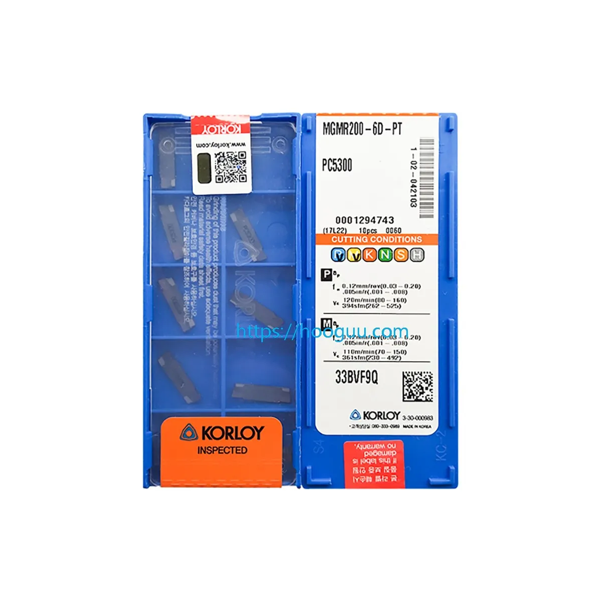 KORLOY 100% Original MGMR200 6D PT MGMR300 8D PT PC5300 CNC Holder Grooving Tool Carbide Inserts MGMR CNC Lathe Tools