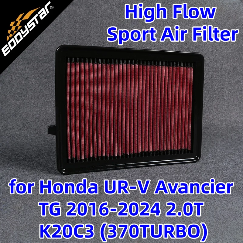 

Спортивный воздушный фильтр с высоким расходом для Honda UR-V Avancier TG 2016-2024 2.0T K20C3 (370TURBO), моющиеся гоночные впускные фильтры