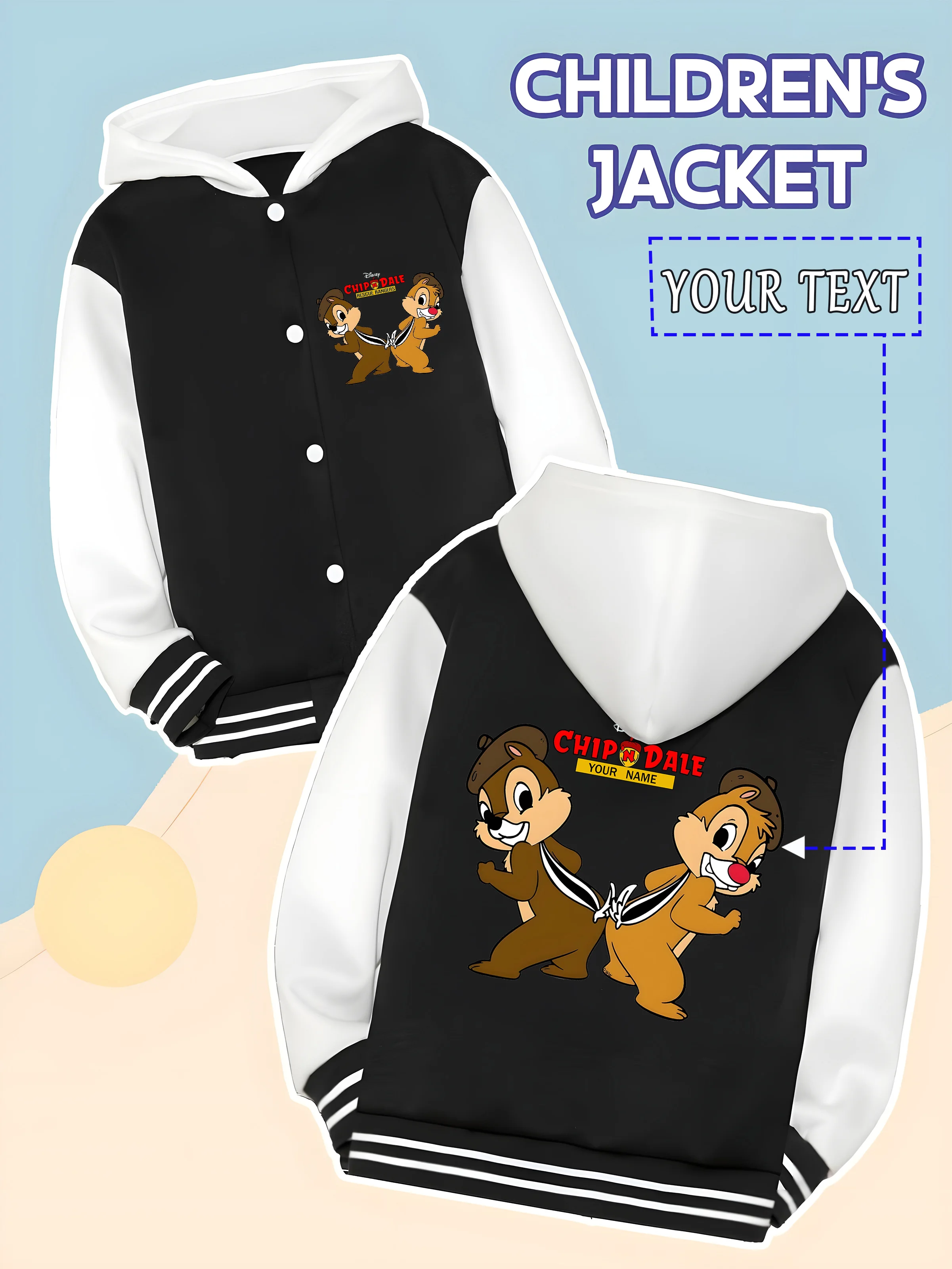 

MINISO Disney Chip & Dale Boys Baseball Jacket - Chip & Dale's playful interactions create a fun and engaging experience. This b
