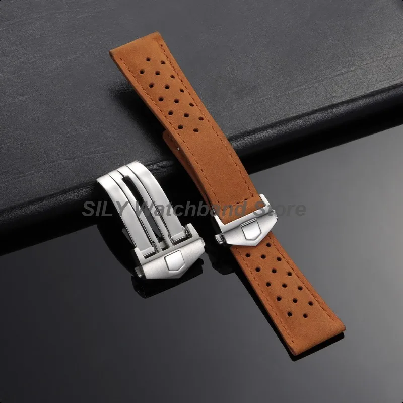 18 مللي متر 20 مللي متر الفولاذ المقاوم للصدأ للطي مشبك معدني مشبك ساعة ل تاغ هوير كاليرا حزام من الجلد للطي المشبك زر ساعة مزدوج #6