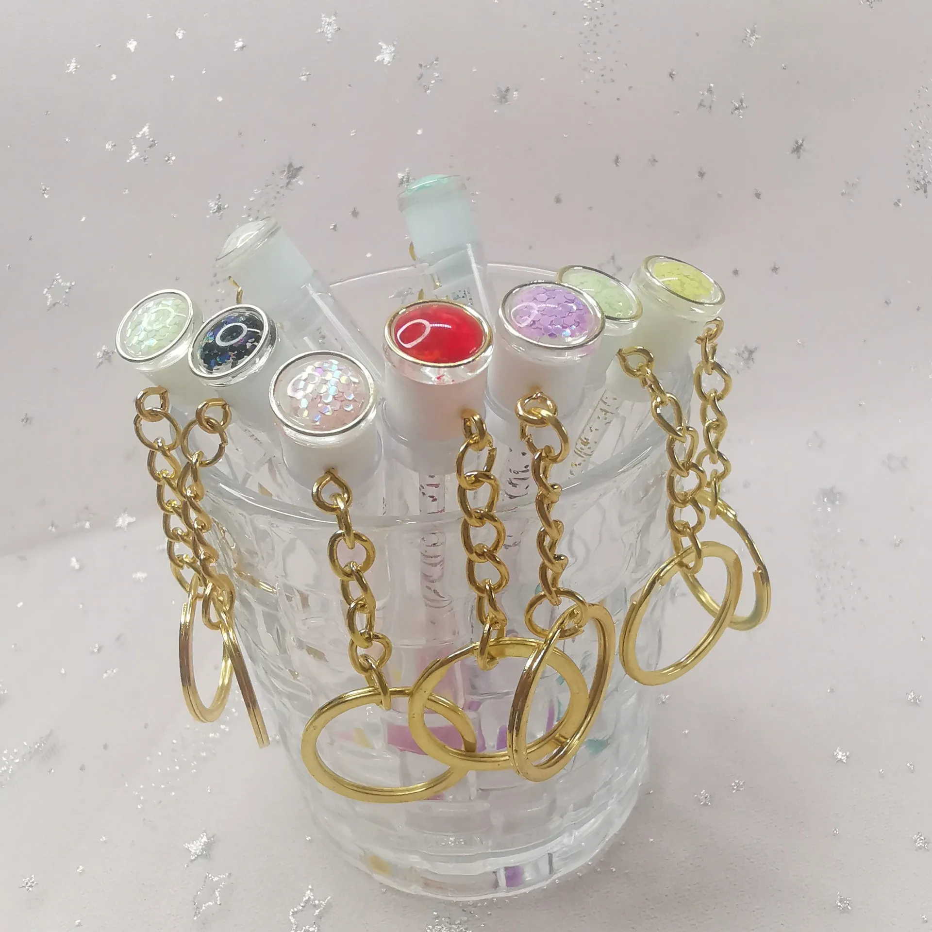 New pompomsEyelash Extension Cleaning Brush in Tube Private Disposable Eyelash Brush Cleaner Holder Lash Brushes with Keychain