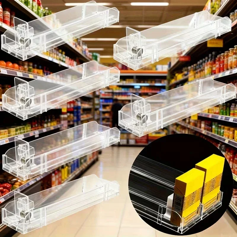 1pc Transparent Shelf Pusher System No-Installation Drink Pusher For Supermarket Beverage And Snack Disp Home Accessories