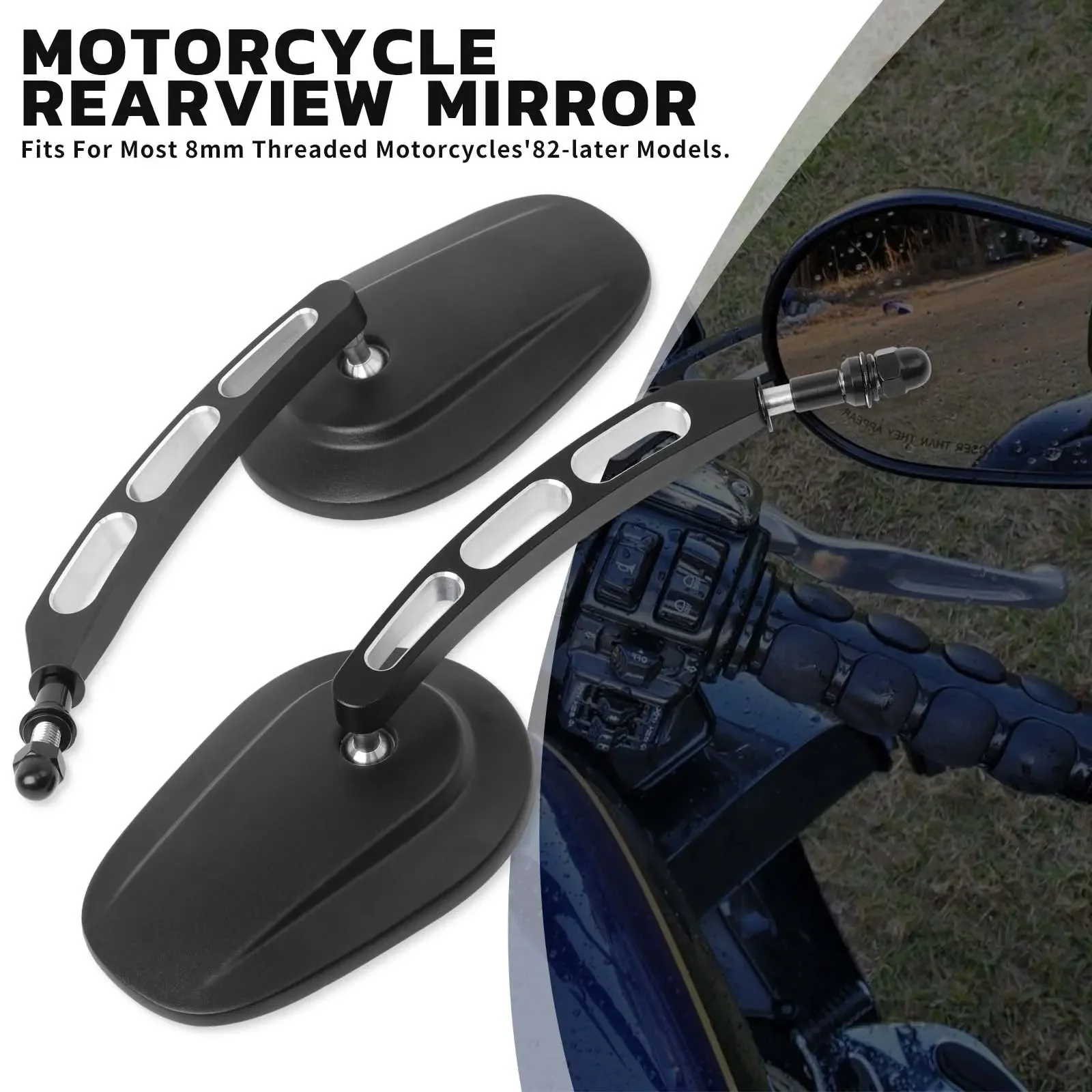 Universal Motorcycle Rearview Rear View Mirrors Glass Back Side Mirror Right Left For Harley 883 1200 48