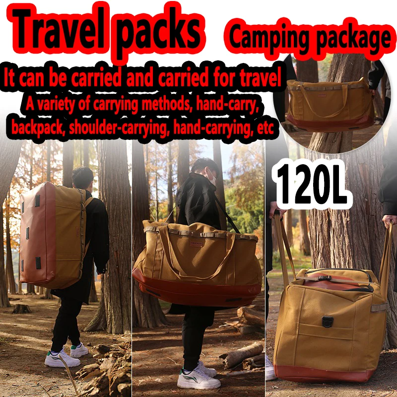 Bolsas de viaje de gran capacidad para hombre, 53L/120L, mochilas de Camping, senderismo, viaje, escalada, bolsa de lona deportiva para gimnasio