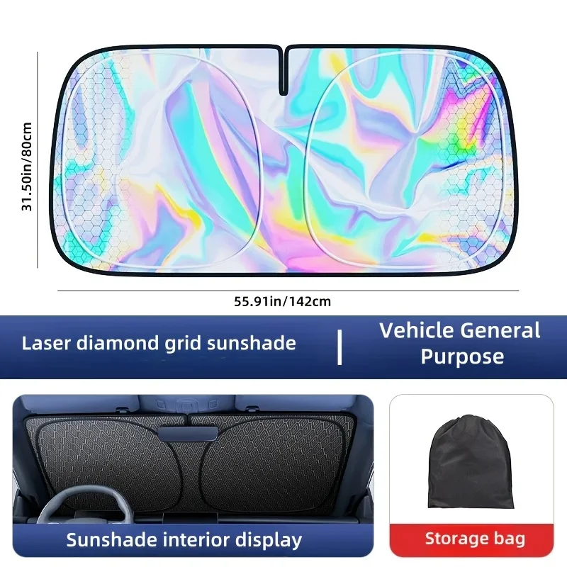 Car Sun Shade Cover Windshield Sunshades Folding Visor Protector Anti UV Heat Insulation Sunscreen Parasol Car Accessories