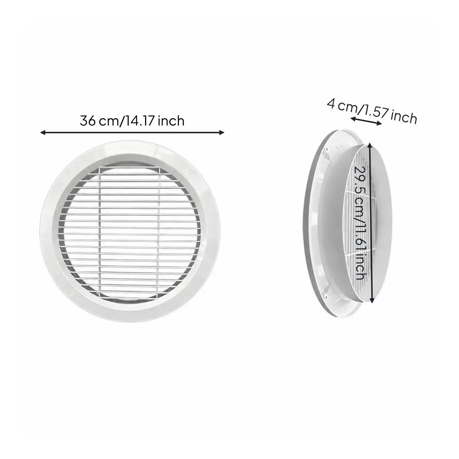 Round Air Vent Grille for Car Window ABS Overhead Vent Low Profile Directional Airflow for AC Systems